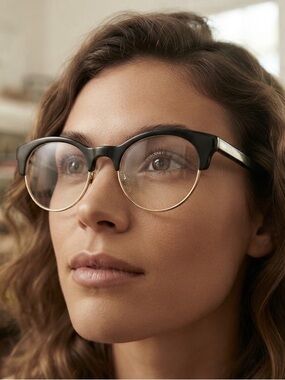 Versace Black and Gold Cat-Eye Glasses
